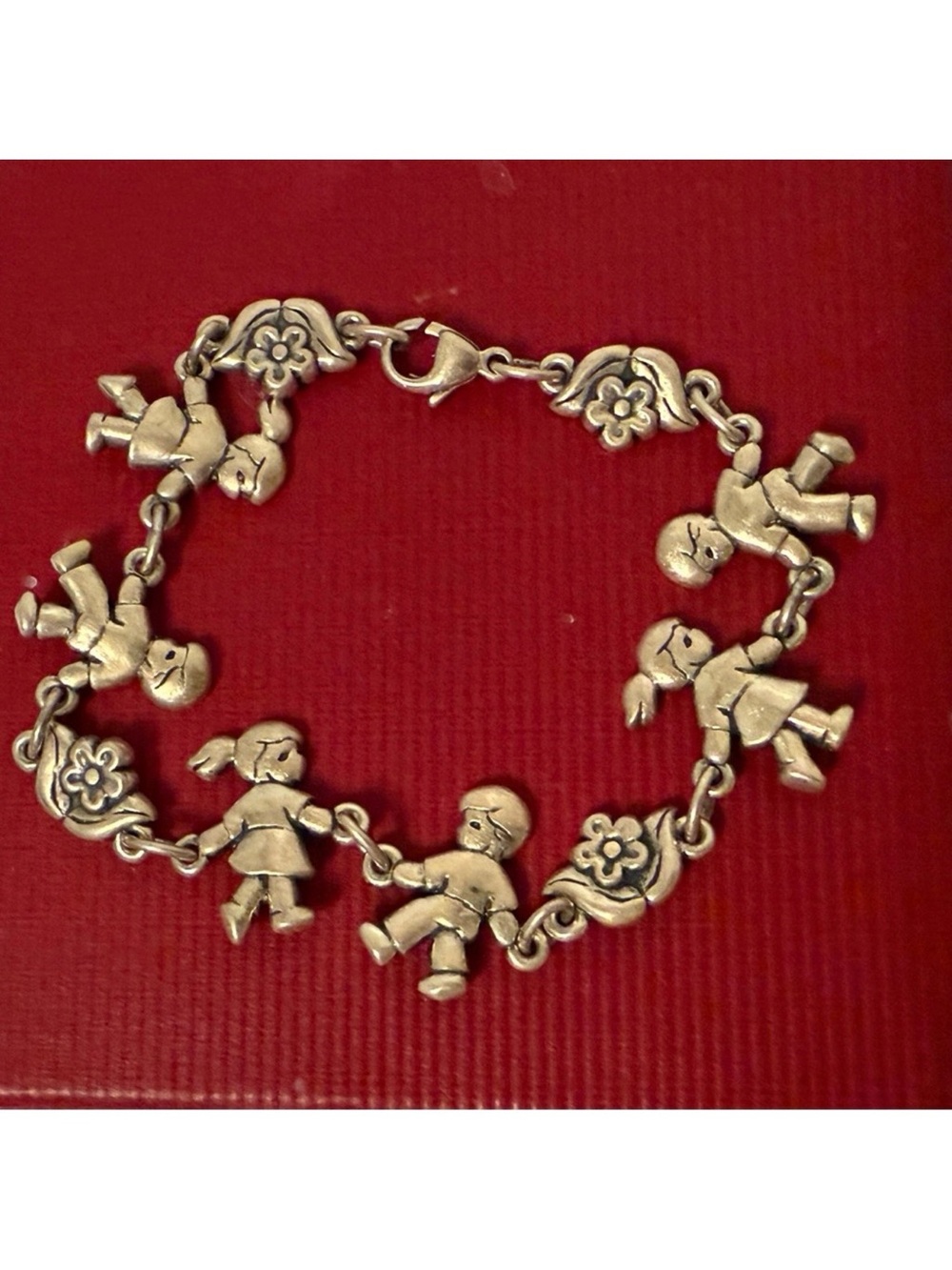 JAMES AVERY BRACELET STERLING SILVER 925 CHILDREN FLOWERS LINKS RETIRED 7.5”